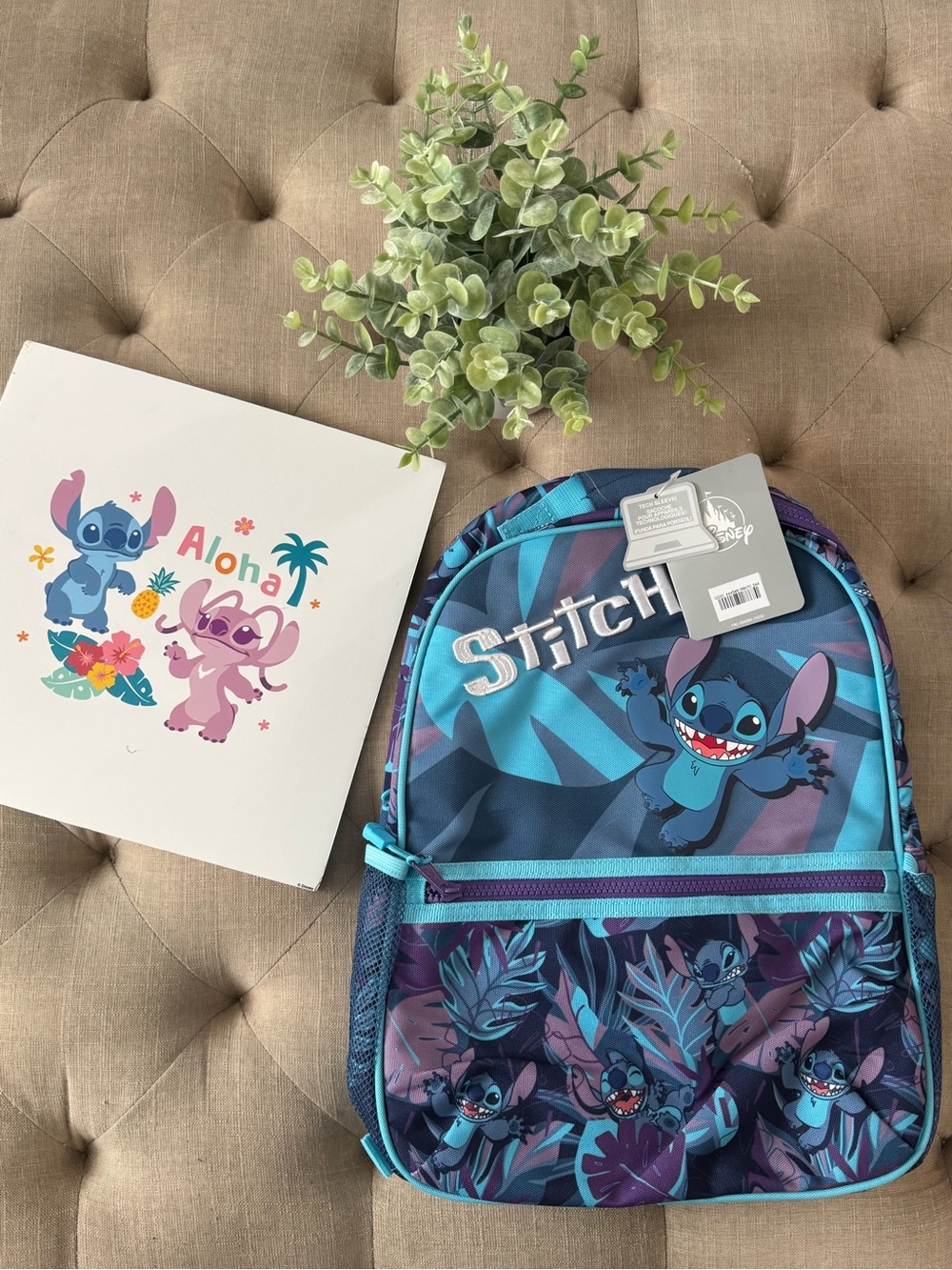 Disney Lilo & Stitch Kids Full Size Backpack NWT / Blue & Purple ~ 16'' H x 12''